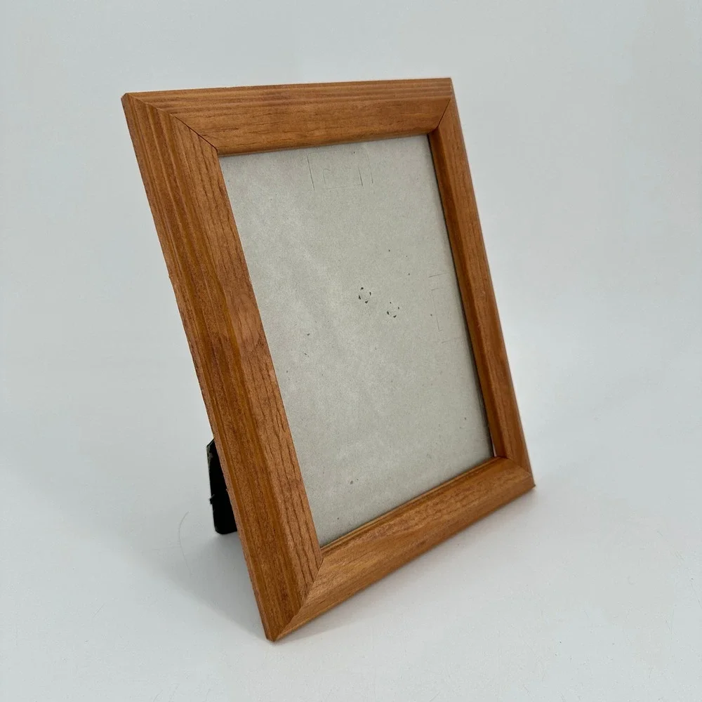 Natural Honey Wood Tabletop Picture Frame Beveled Edge 5x7 Photo Display